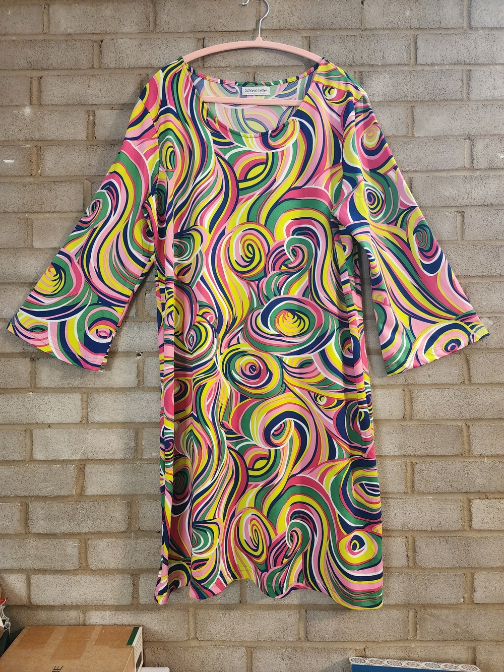 Buckhead Betties Abstract Swirl Multicolor Shift Dress